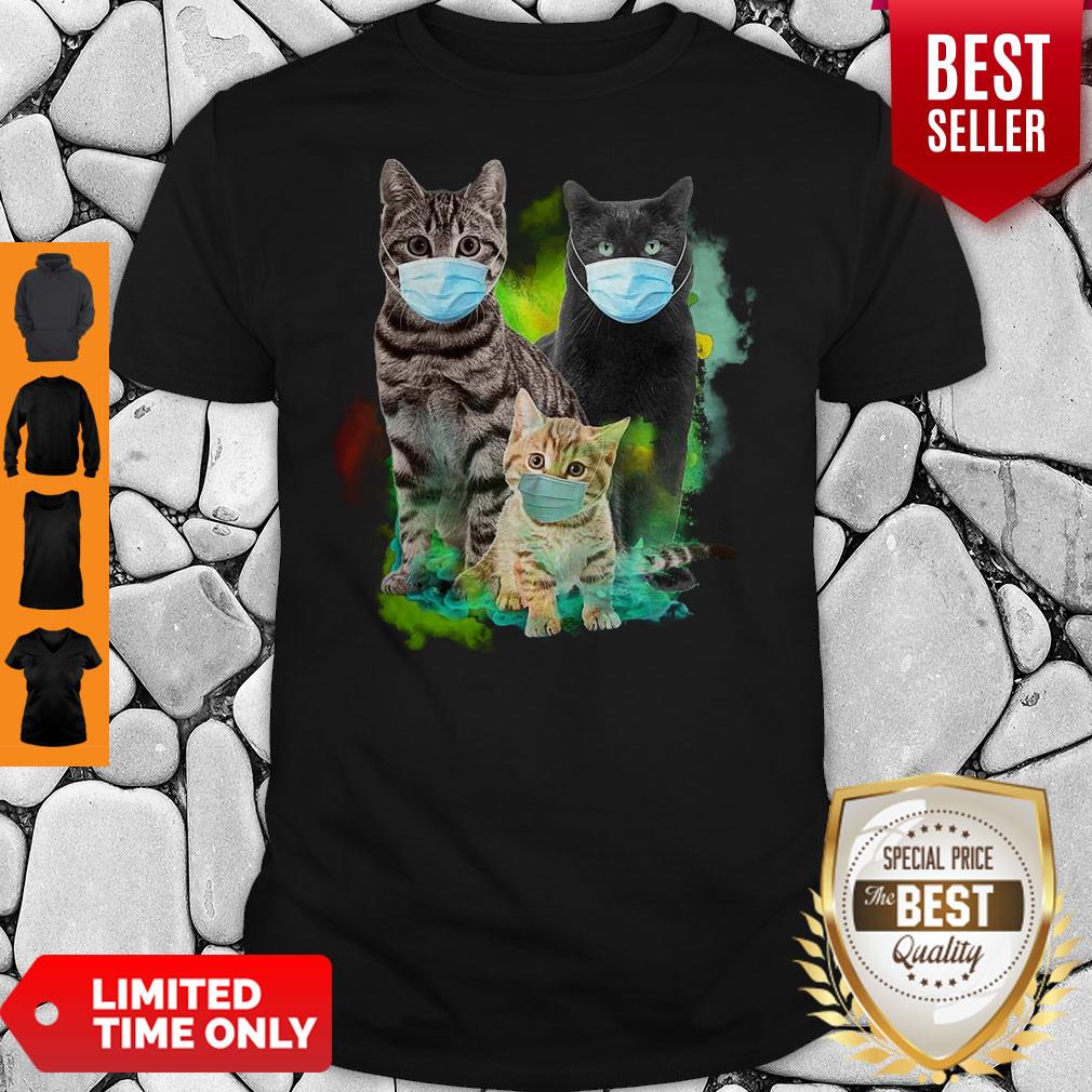 Official Three Cat Wear Face Mask Shirt Official Three Cat Wear Face Mask Shirt