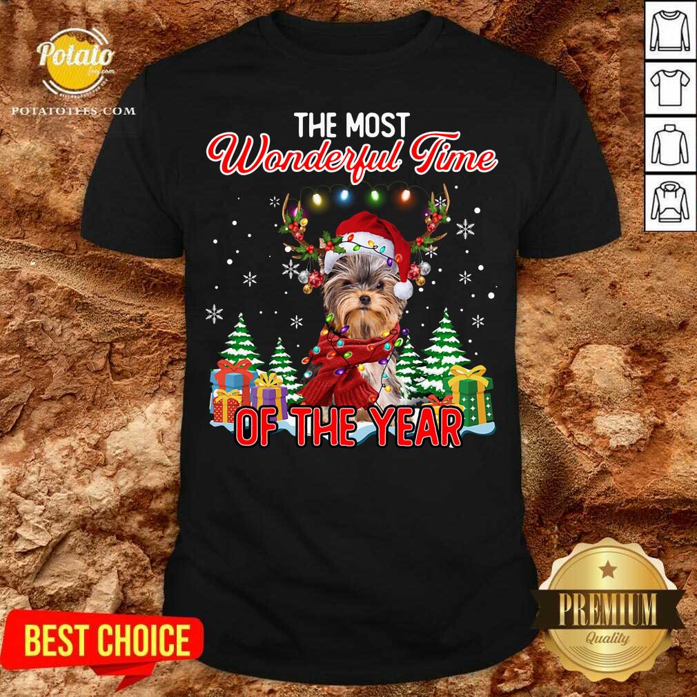 Official Yorkshire Terrier The Most Wonderful Time Of The Year Christmas Shirt Official Yorkshire Terrier The Most Wonderful Time Of The Year Christmas Shirt