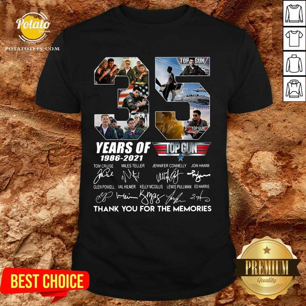Perfect 35 Years 1986 2021 Top Gun Maverick Thank You For The Memories Signatures Tee Shirt Perfect 35 Years 1986 2021 Top Gun Maverick Thank You For The Memories Signatures Tee Shirt