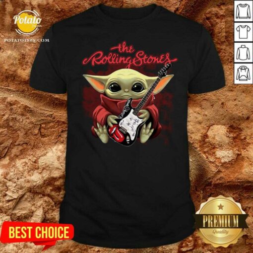 Perfect Baby Yoda Hug Guitar The Rolling Stones Shirt