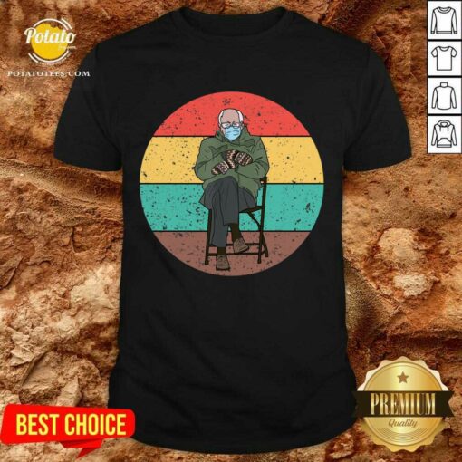 Perfect Bernie Sanders Mittens Meme Sitting Wearing Mask Vintage Essential Shirt