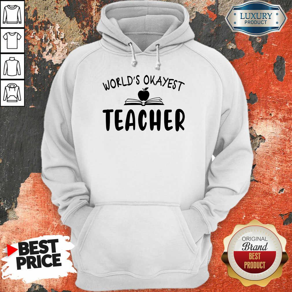 Premium Apple World'S Okayest Teacher Shirt Premium Apple World'S Okayest Teacher Shirt