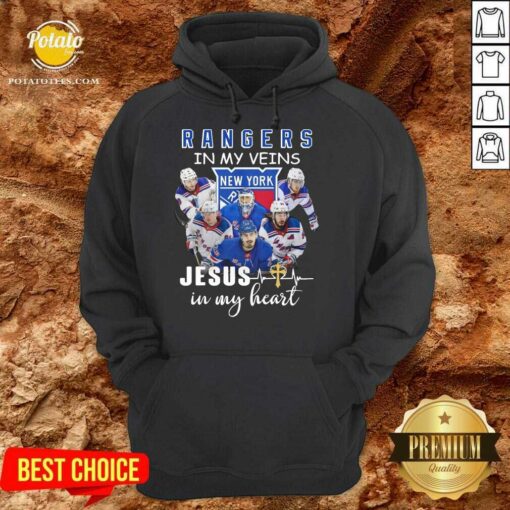 Premium New York Rangers In My Veins Jesus In My Heart Shirt