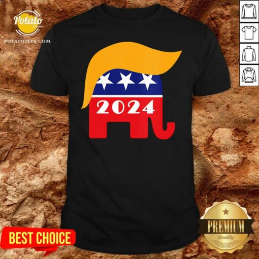 Premium President Trump 2024 Republican Elephant Hair Logo Shirt