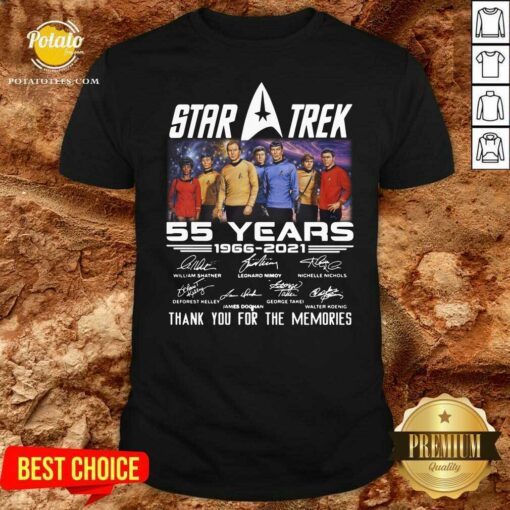 Premium Star Trek 55 Years 1966 2021 Thank You For The Memories Signatures Shirt