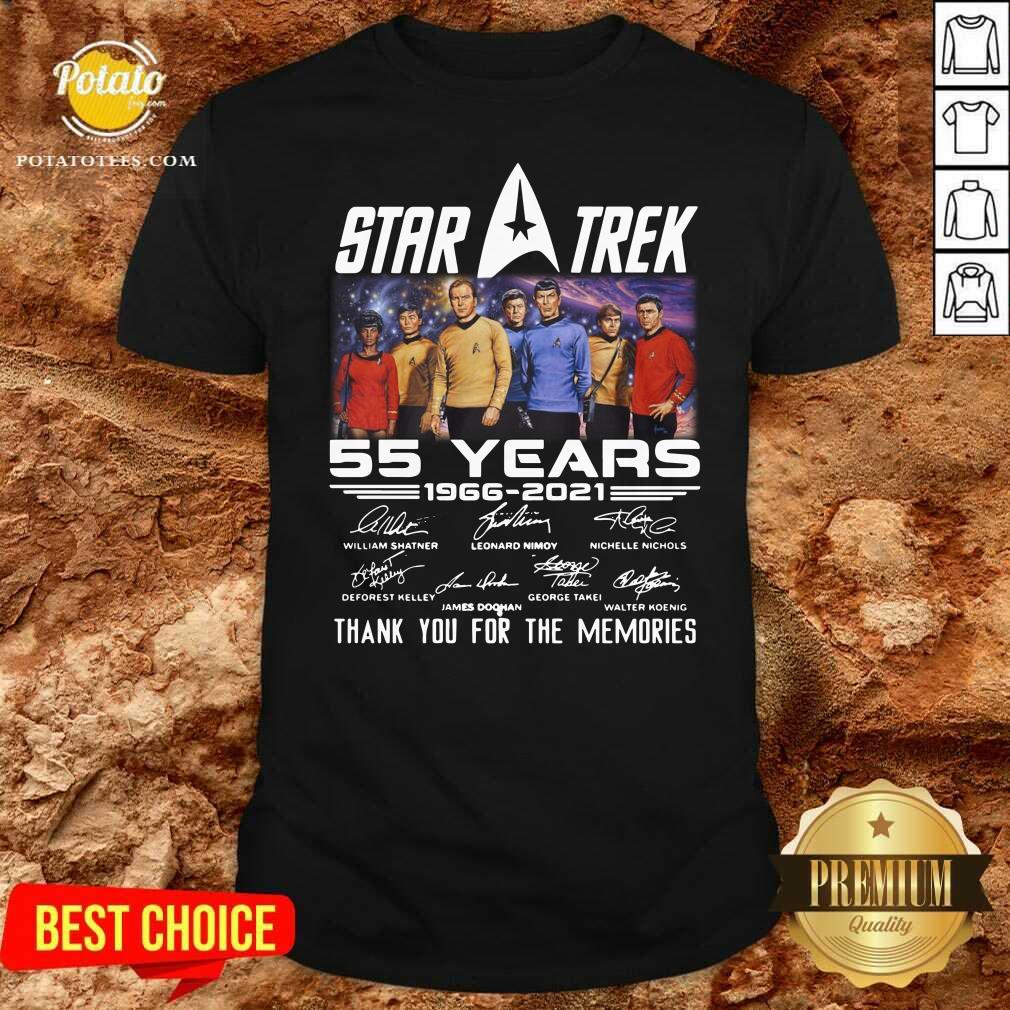 Premium Star Trek 55 Years 1966 2021 Thank You For The Memories Signatures Shirt Premium Star Trek 55 Years 1966 2021 Thank You For The Memories Signatures Shirt