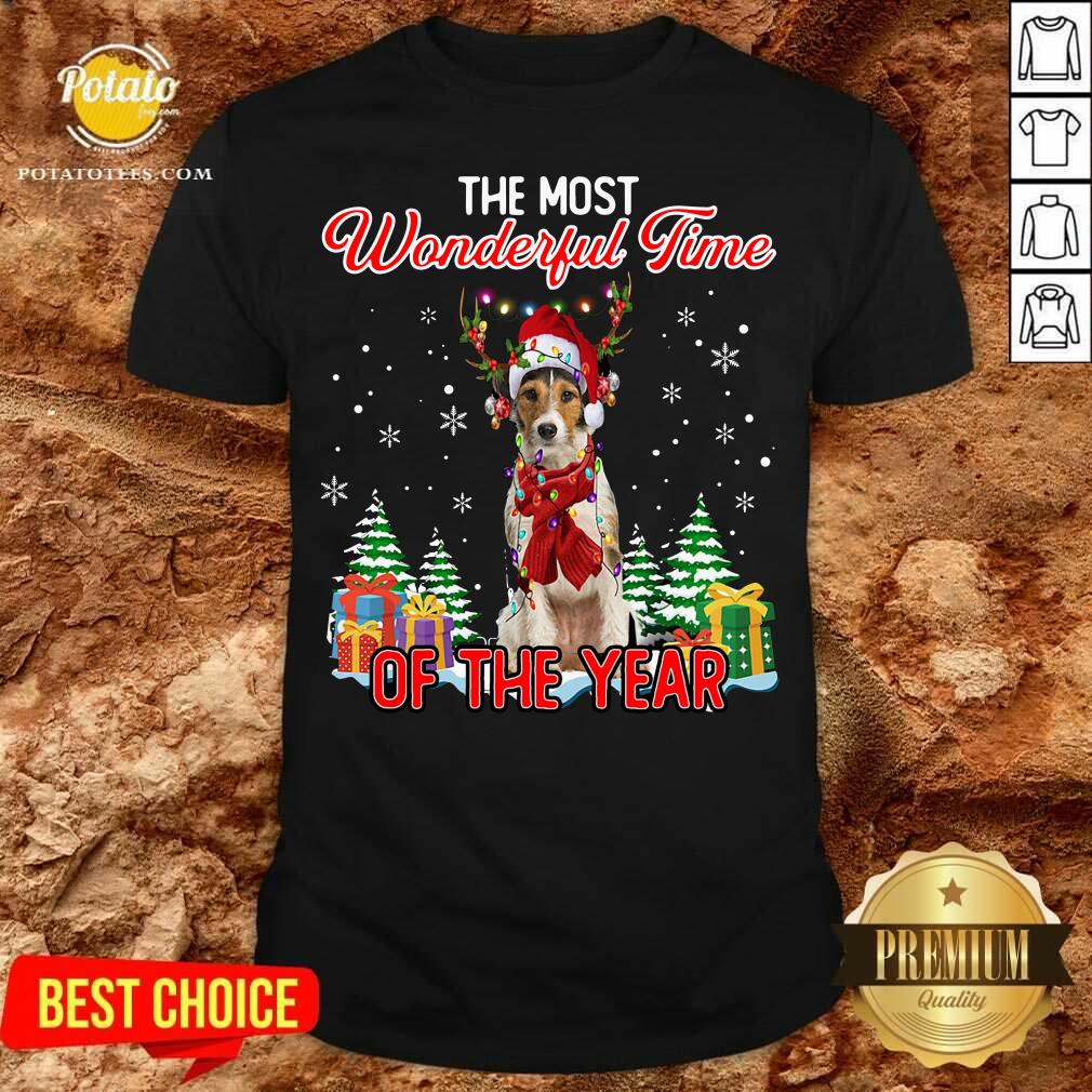 Premium Wire Fox Terrier The Most Wonderful Time Of The Year Christmas Shirt Premium Wire Fox Terrier The Most Wonderful Time Of The Year Christmas Shirt