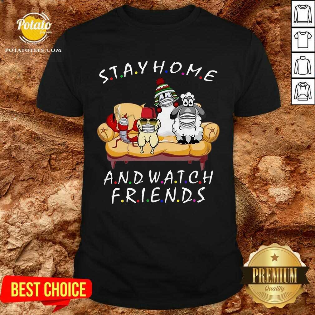 Pretty Pets Stay Home And Watch Friends Cartoon COVID-19 Shirt Pretty Pets Stay Home And Watch Friends Cartoon COVID-19 Shirt