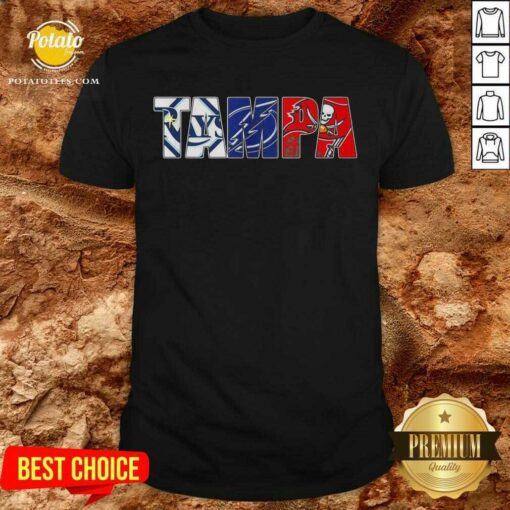 Pretty Tampa Bay Rays Tampa Bay Lightning And Tampa Bay Buccaneers Shirt