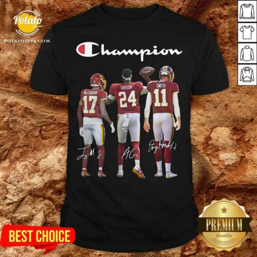 Pretty Terry Mclaurin 17 Antonio Gibson 24 Alex Smith 11 Washington Redskins Champion 2020 Signatures Shirt