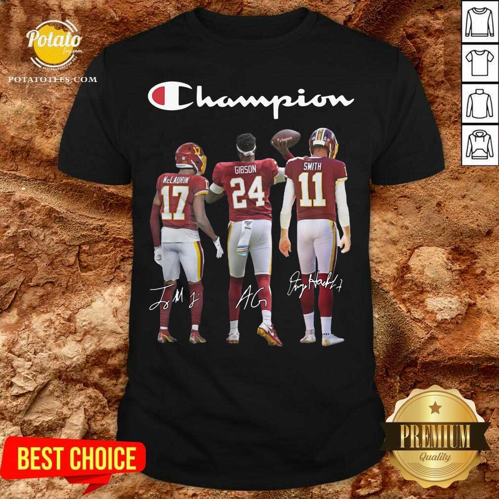 Pretty Terry Mclaurin 17 Antonio Gibson 24 Alex Smith 11 Washington Redskins Champion 2020 Signatures Shirt Pretty Terry Mclaurin 17 Antonio Gibson 24 Alex Smith 11 Washington Redskins Champion 2020 Signatures Shirt