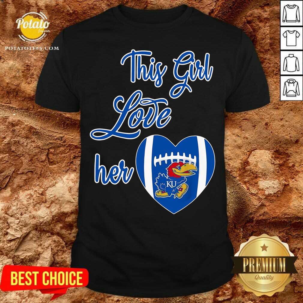 Pretty This Girl Love Hear Heart Kansas Jayhawks Football Shirt Pretty This Girl Love Hear Heart Kansas Jayhawks Football Shirt