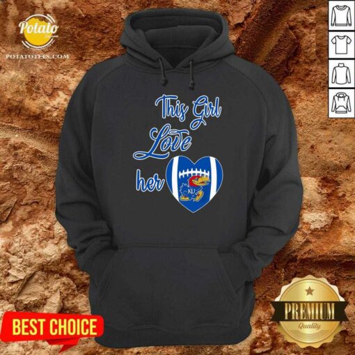 Pretty This Girl Love Hear Heart Kansas Jayhawks Football Shirt