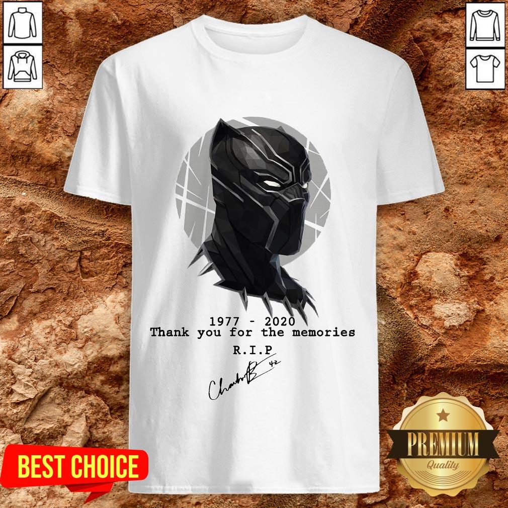 Rip Chadwick Boseman Black Panther 1977 2020 Thank You For The Memories Signature Shirt Rip Chadwick Boseman Black Panther 1977 2020 Thank You For The Memories Signature Shirt