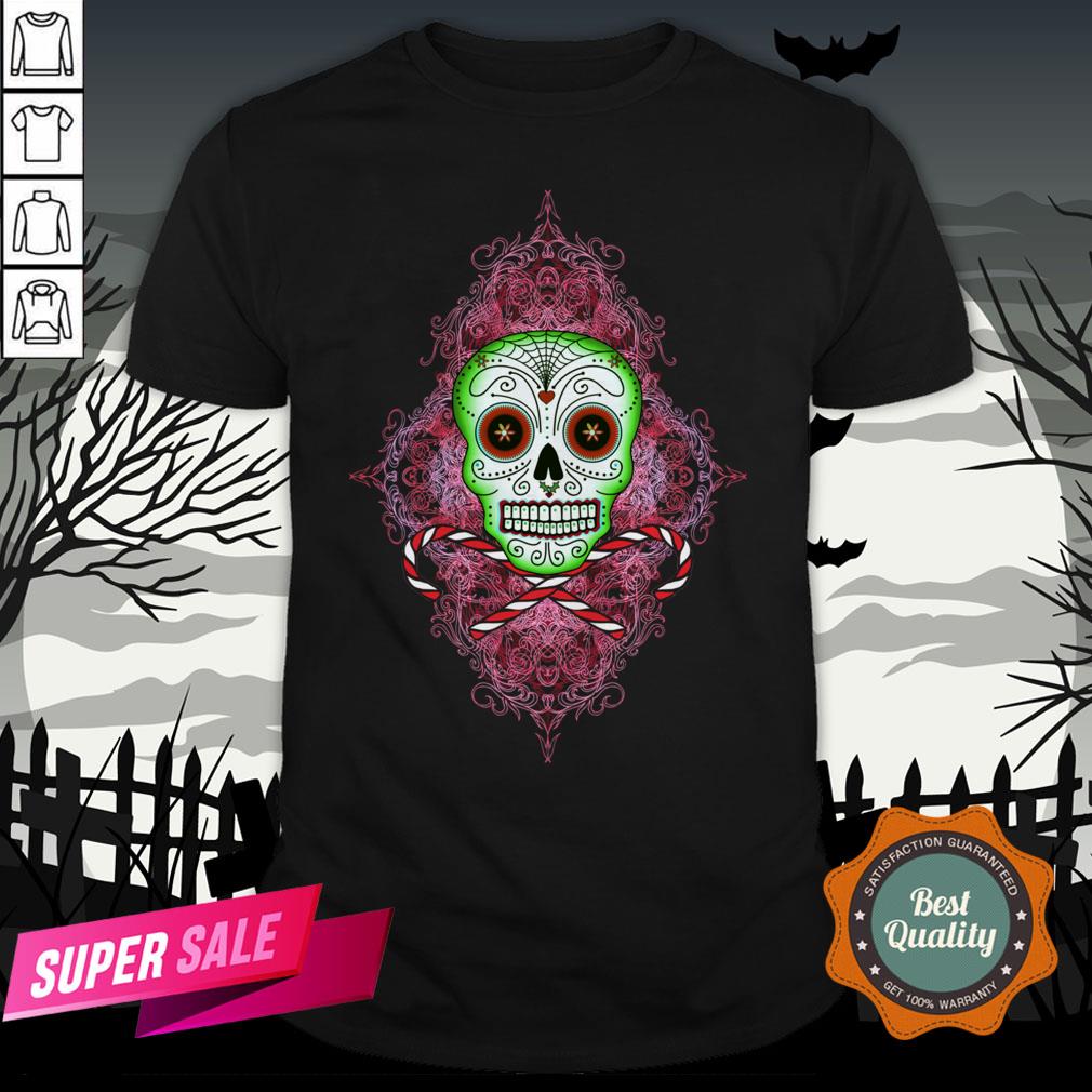 Skull And Candy Cane Dia De Los Muertos Day Of The Dead Shirt Skull And Candy Cane Dia De Los Muertos Day Of The Dead Shirt
