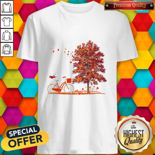 Snoopy Riding A Bicycle Hello Autumn Shirt