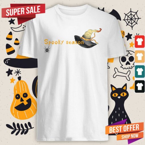 Spooky Season Halloween Witch Hat And Spider Shirt