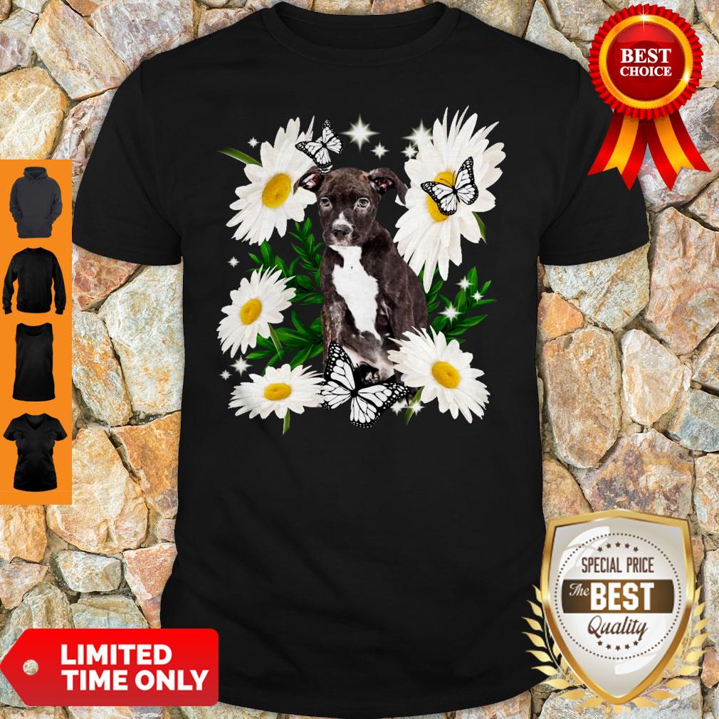 Staffordshire Bull Terrier Dog Daisy Flower Classic Shirt Staffordshire Bull Terrier Dog Daisy Flower Classic Shirt