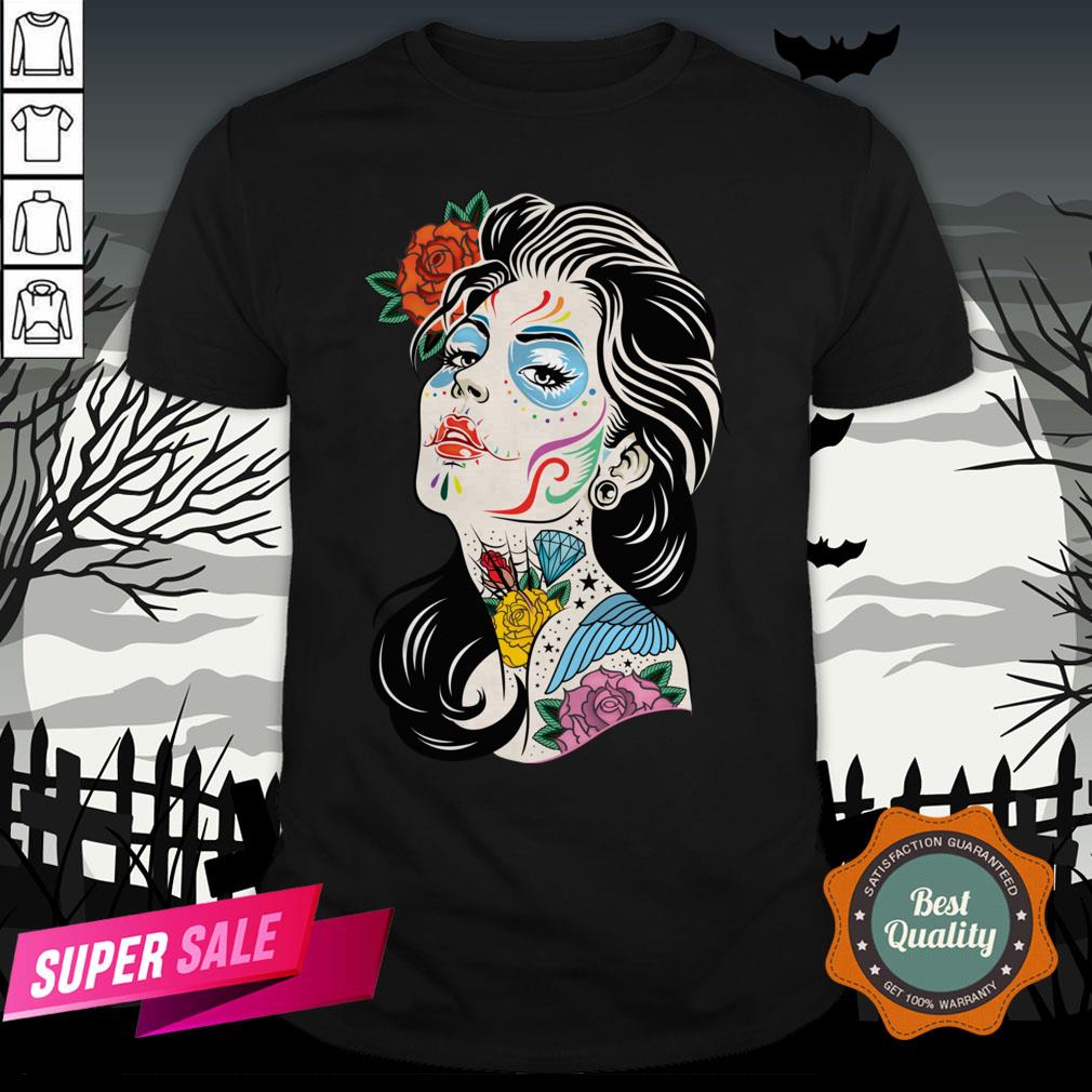 Sugar Skull Colorful Girl Dia De Los Muertos Day Dead Shirt Sugar Skull Colorful Girl Dia De Los Muertos Day Dead Shirt