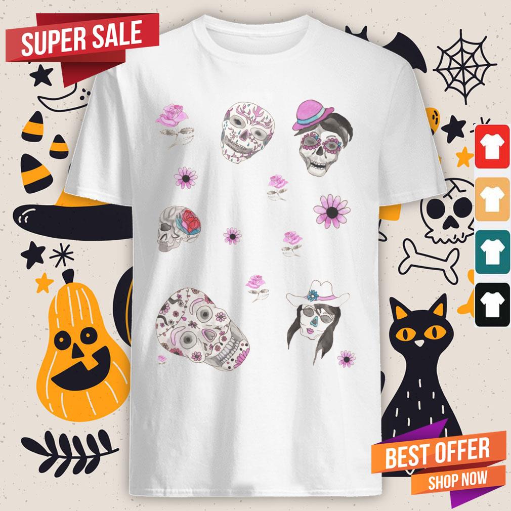 Sugar Skulls In Pink Day Of The Dead Dia De Muertos Shirt Sugar Skulls In Pink Day Of The Dead Dia De Muertos Shirt