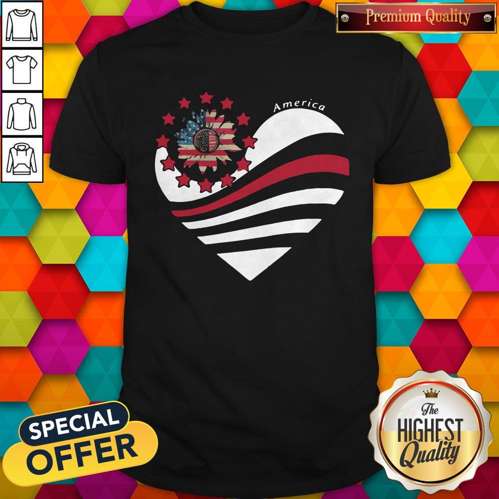 Sunflower Heart American Flag Independence Day Shirt Sunflower Heart American Flag Independence Day Shirt