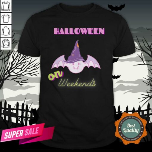 The Day Of Dead Halloween The Bat Witch On Weekends Sugar Skull Shirt