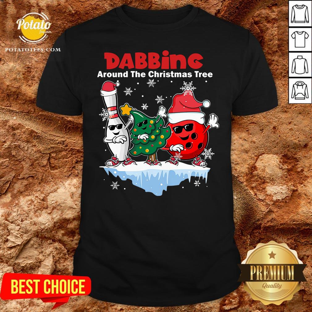 Top Bowling Dabbing Around The Christmas Tree Shirt Top Bowling Dabbing Around The Christmas Tree Shirt
