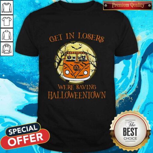 Top Bus Peace Cats Get In Losers We’re Saving Halloweentown Shirt