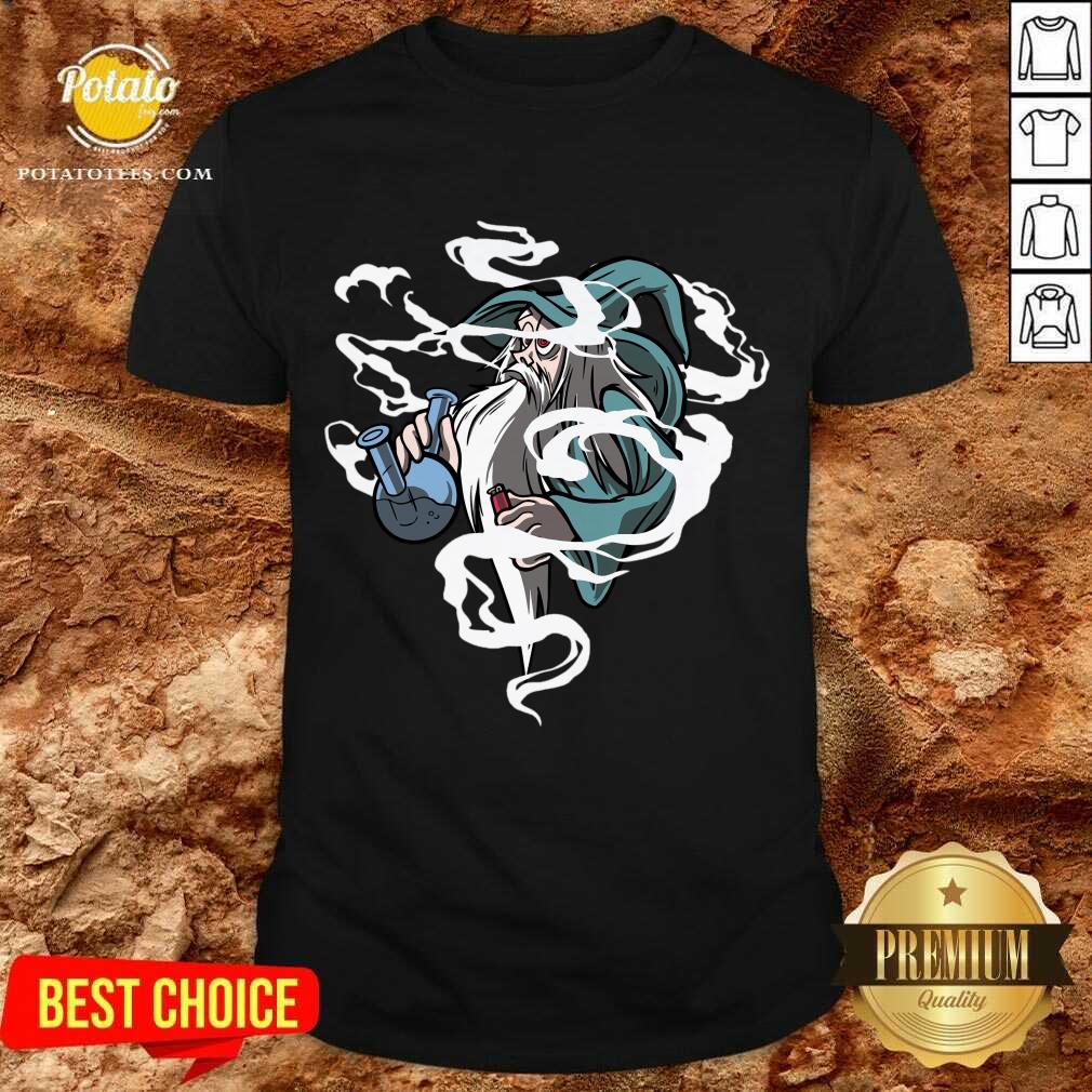 Top Cartoon Wizard Smoking Bong Shirt Top Cartoon Wizard Smoking Bong Shirt