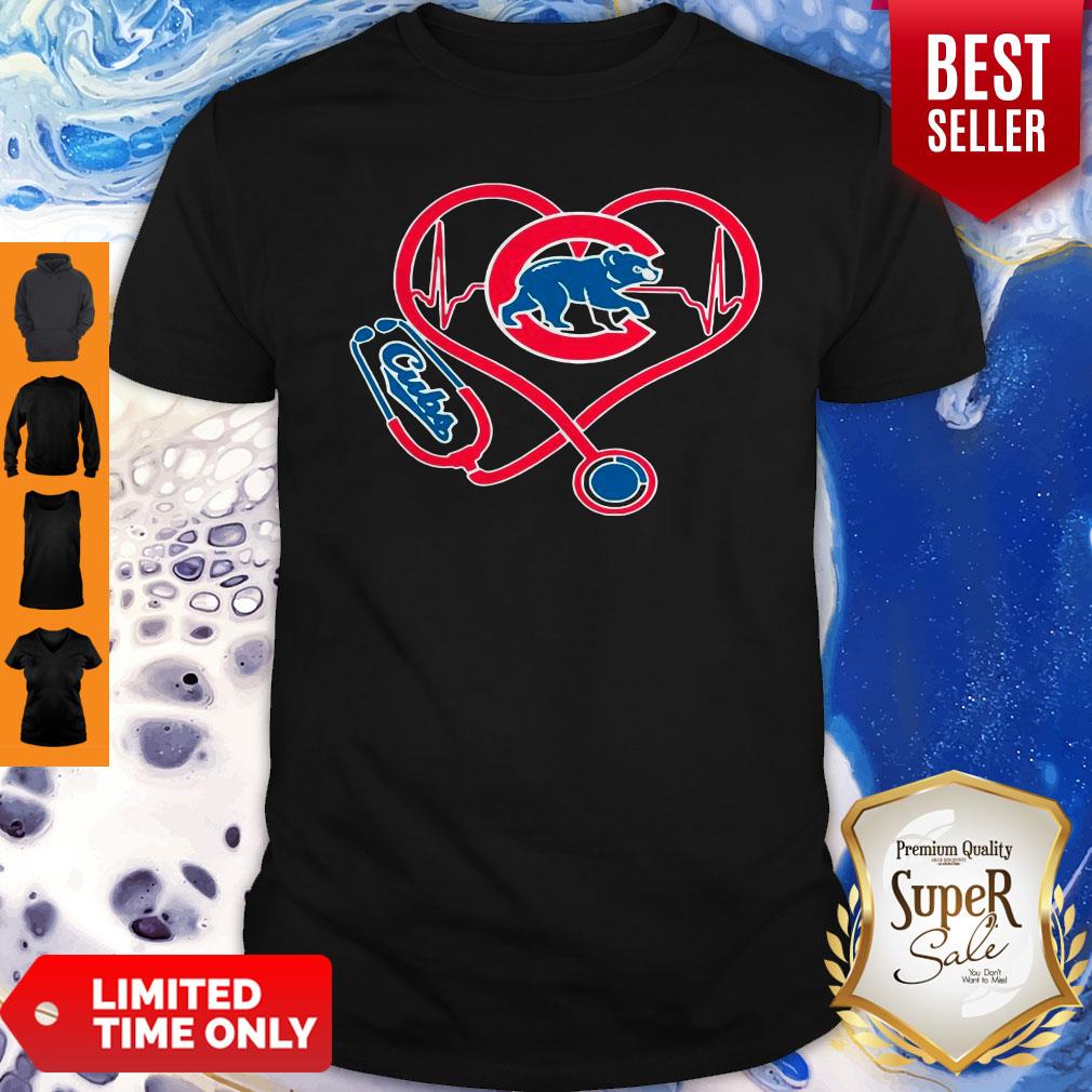 Top Chicago Cubs Baseball Stethoscope Heartbeat Shirt Top Chicago Cubs Baseball Stethoscope Heartbeat Shirt