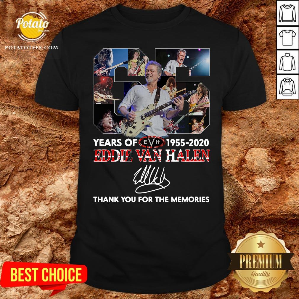 Top Eddie Van Halen 65 Years Of 1955 2020 Thank You For The Memories Signature Shirt Top Eddie Van Halen 65 Years Of 1955 2020 Thank You For The Memories Signature Shirt