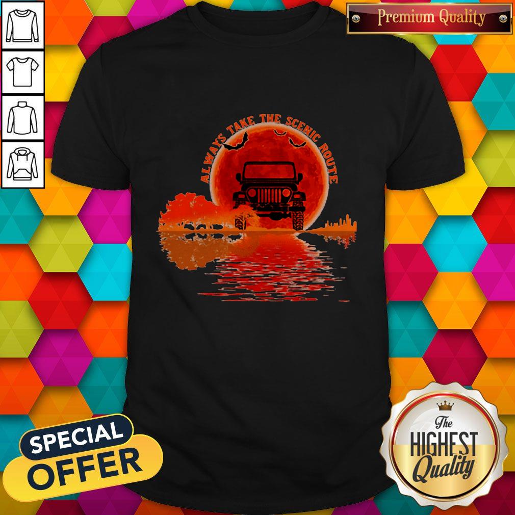 Top Guitar Natural Always Take The Scenic Route Halloween Sunset Shirt Top Guitar Natural Always Take The Scenic Route Halloween Sunset Shirt