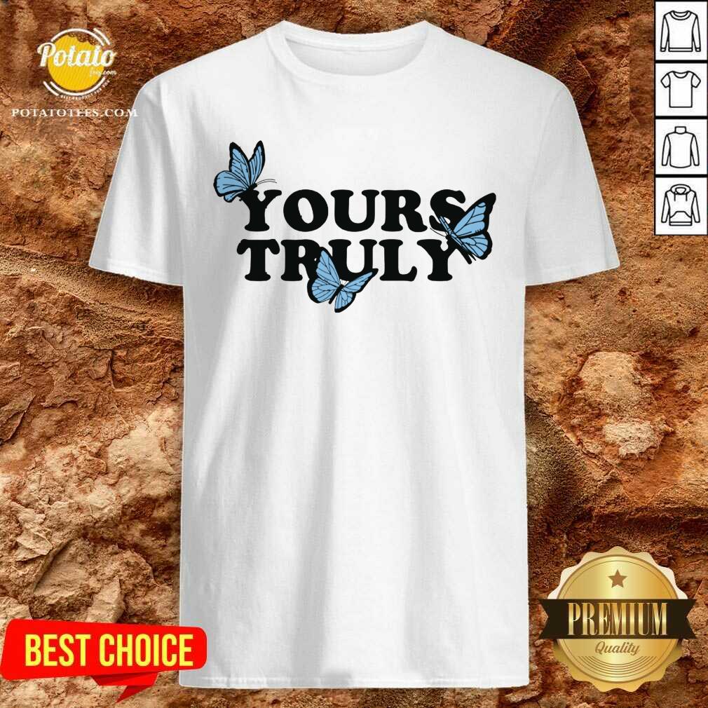 Top Phora Merch Yours Truly Butterflies White Shirt Top Phora Merch Yours Truly Butterflies White Shirt
