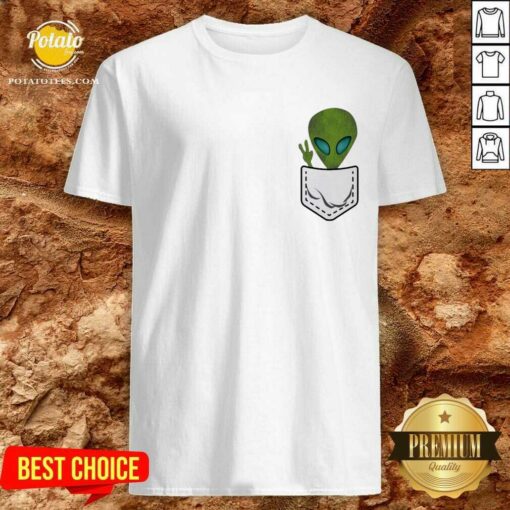Alien Pocket Cool Funny Cute Peace Ufo Gift Shirt