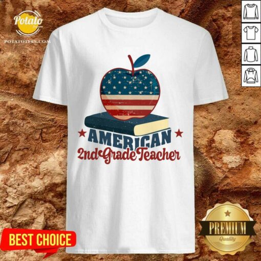 American 2nd Grade Teacher Apple And Book Shirt