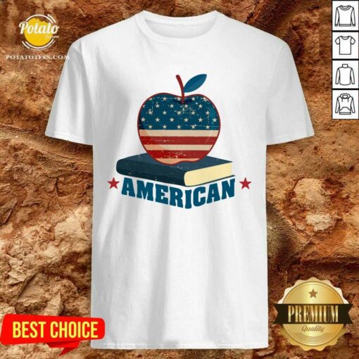 American Apple And Book 4th Of July Shirt
