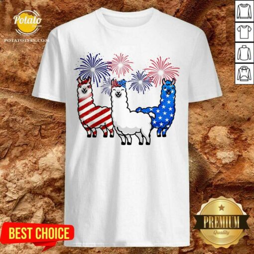American Flag Colors Llama Lovers 4th Of July Shirt