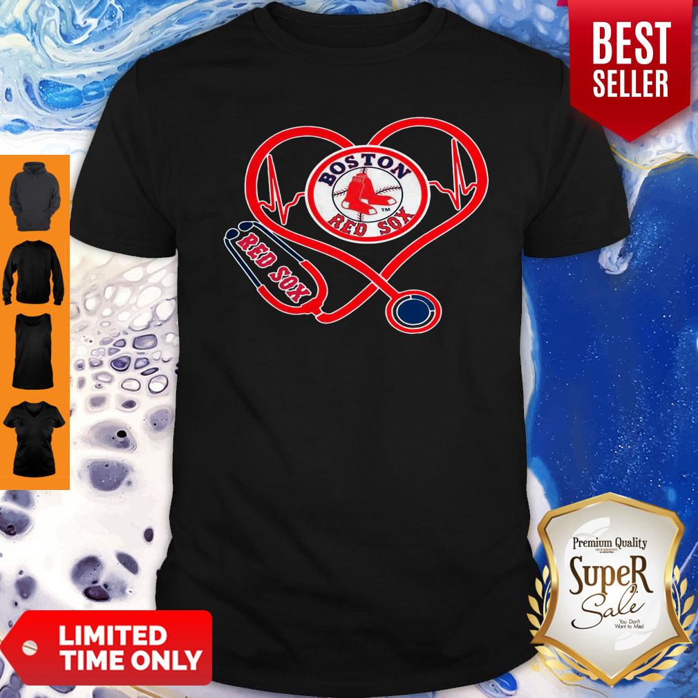 Awesome Boston Red Sox Stethoscope Heart Shirt Awesome Boston Red Sox Stethoscope Heart Shirt