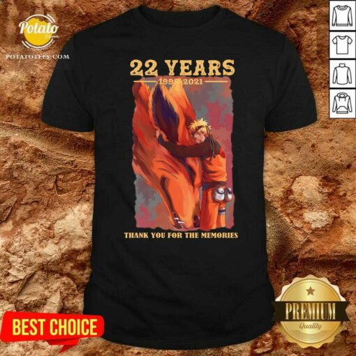 Awesome Naruto 22 Years 1999 2021 Thank You For The Memories Shirt