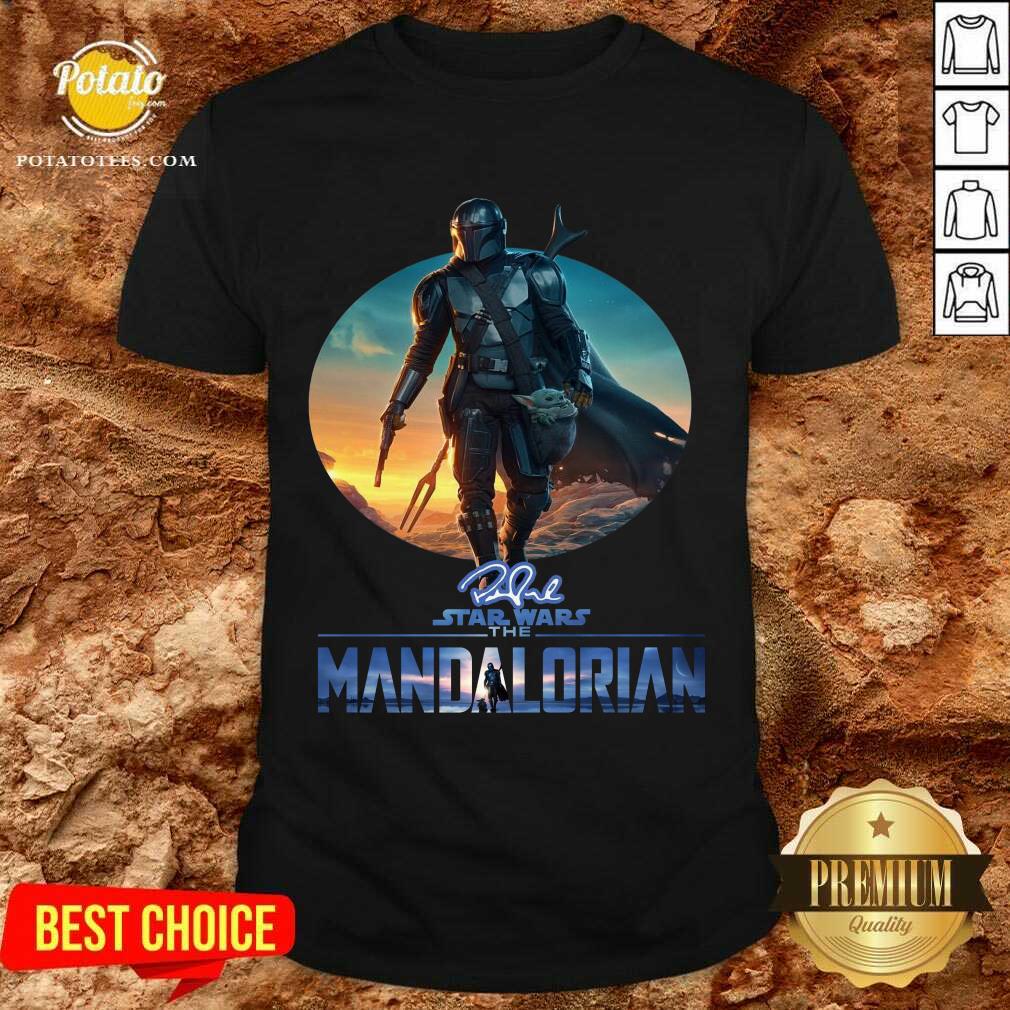 Awesome The Mandalorian Star Wars Signature Sunset Shirt Awesome The Mandalorian Star Wars Signature Sunset Shirt