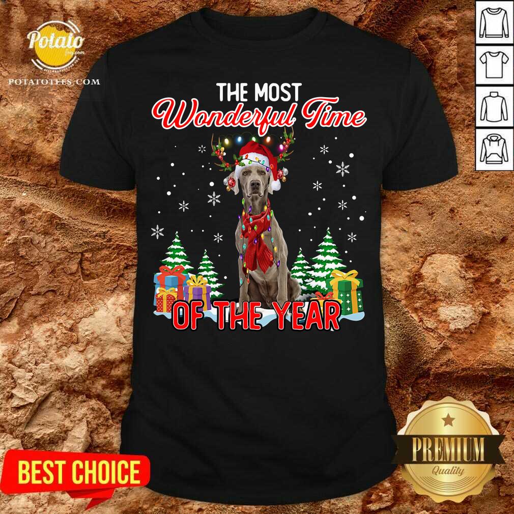 Awesome Weimaraner The Most Wonderful Time Of The Year Ugly Christmas Shirt Awesome Weimaraner The Most Wonderful Time Of The Year Ugly Christmas Shirt
