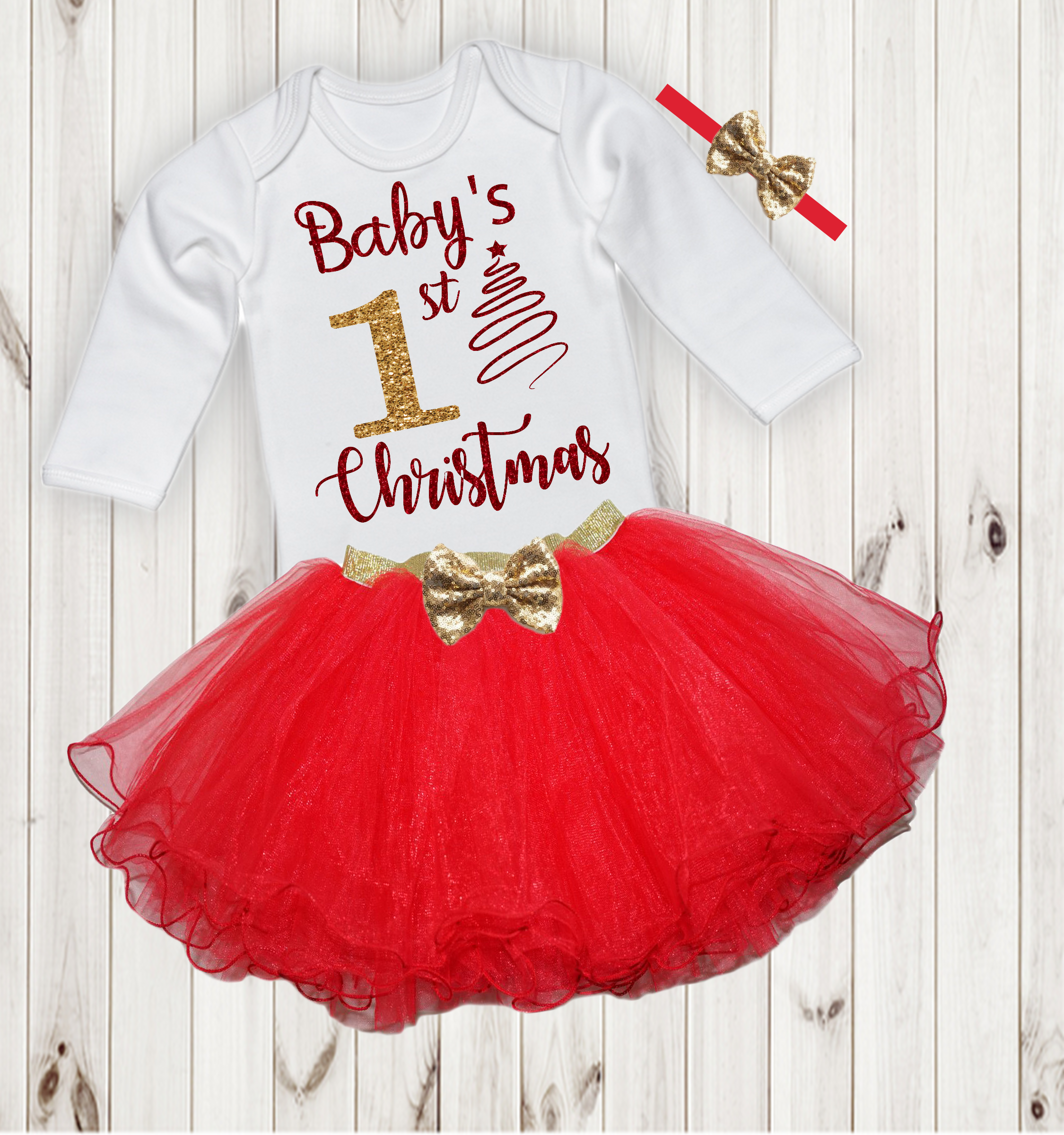 Baby's First Christmas Tutu Outfit Baby's First Christmas Tutu Outfit