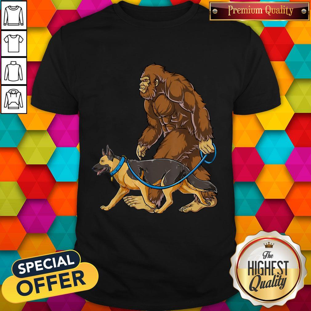 Bigfoot Dog Walk German Shepherd Shirt Bigfoot Dog Walk German Shepherd Shirt
