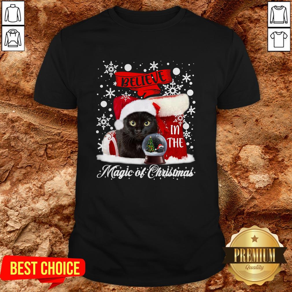 Cat Believe In The Magic Of Christmas Shirt Cat Believe In The Magic Of Christmas Shirt