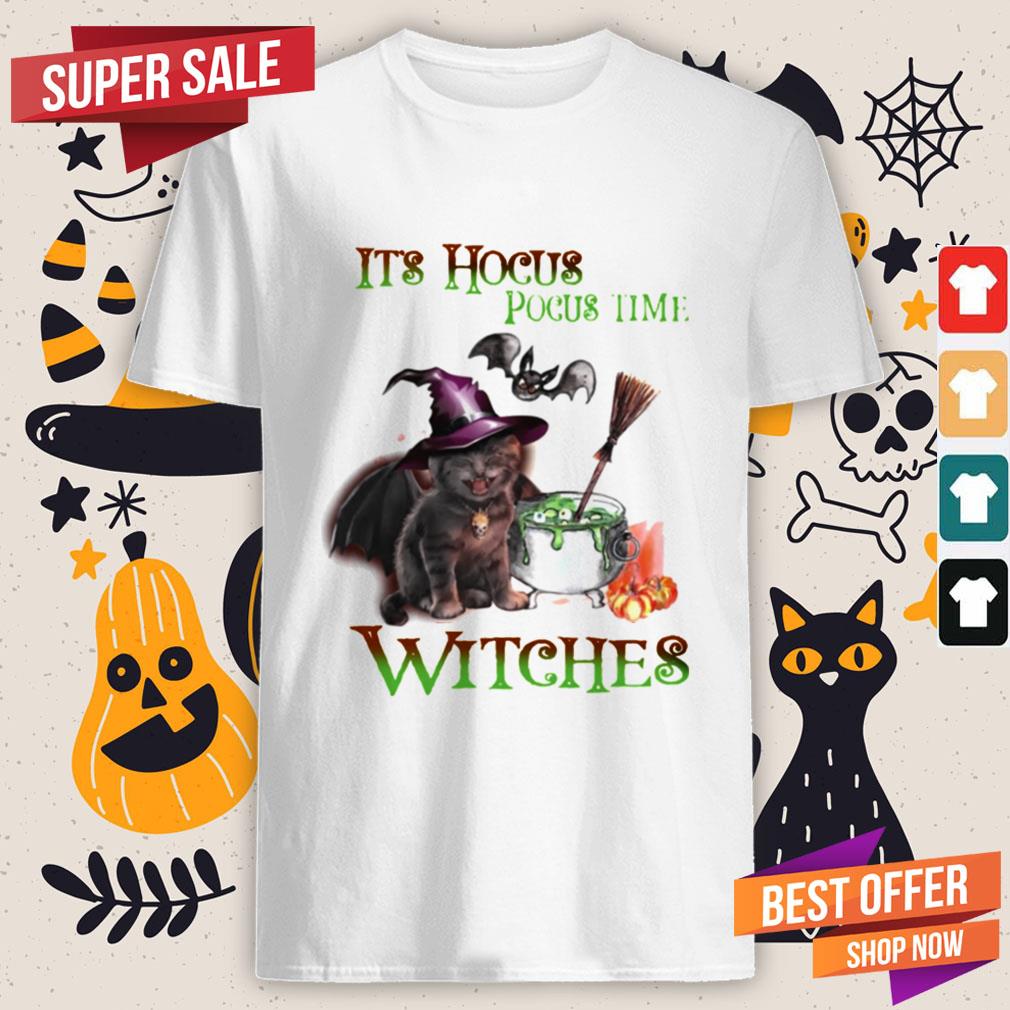 Cat Its Hocus Pocus Time Witch Halloween Shirt Cat Its Hocus Pocus Time Witch Halloween Shirt