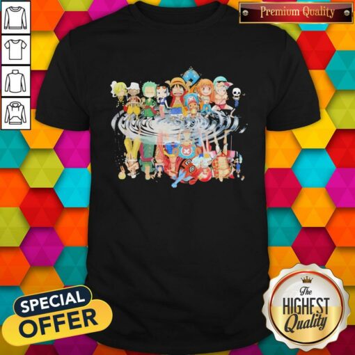 Chibi Characters One Piece Reflection Water Mirror Shirt
