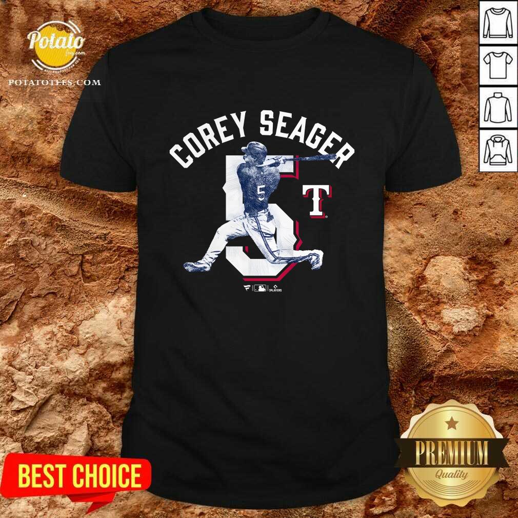 Corey Seager Royal Texas Rangers Player Swing T-Shirt Corey Seager Royal Texas Rangers Player Swing T-Shirt