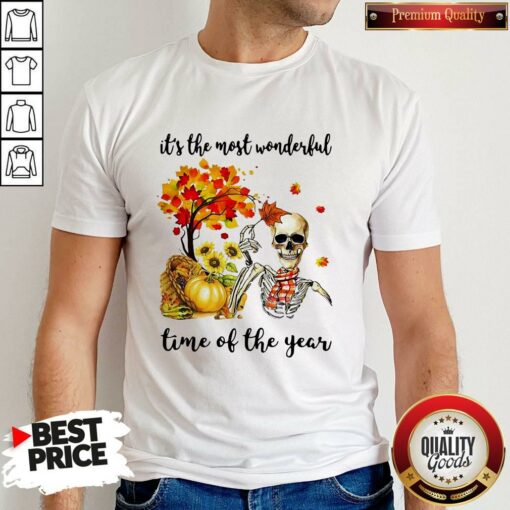 Cute It’s The Most Wonderful Skull Pumpkin Autumn Shirt