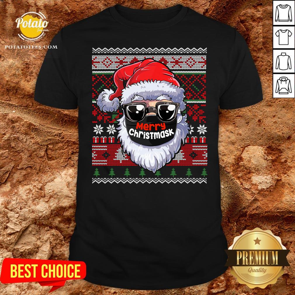 Cute Merry Christmas Quarantine Ugly Santa Mask Sweater Shirt Cute Merry Christmas Quarantine Ugly Santa Mask Sweater Shirt