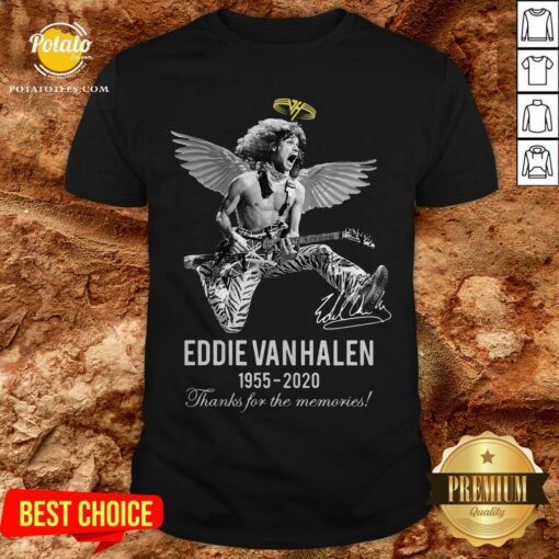 Eddie Van Halen Angle 1955 2020 Signature Thanks For The Memories Shirt